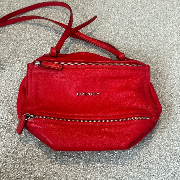 Givenchy Red Leather Small Pandora Bag - Picture 1 of 3